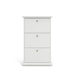 Home Square 3 Drawer Wood Shoe Cabinet Set In White (Set Of 2) -Cymax Sales 2384189 2 L