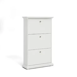 Home Square 3 Drawer Wood Shoe Cabinet Set In White (Set Of 2) -Cymax Sales 2384189 6 L