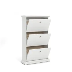 Home Square 3 Drawer Wood Shoe Cabinet Set In White (Set Of 2) -Cymax Sales 2384189 7 L