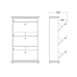 Home Square 3 Drawer Wood Shoe Cabinet Set In White (Set Of 2) -Cymax Sales 2384189 9 L