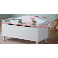 Pilaster Designs Marie Contemporary Solid Wood Storage Bench In White -Cymax Sales 2430533 2 L