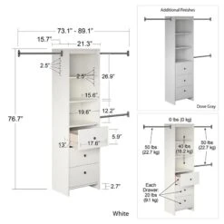 Systembuild Beckett Closet Storage Organizer In White -Cymax Sales 2434377 8 L
