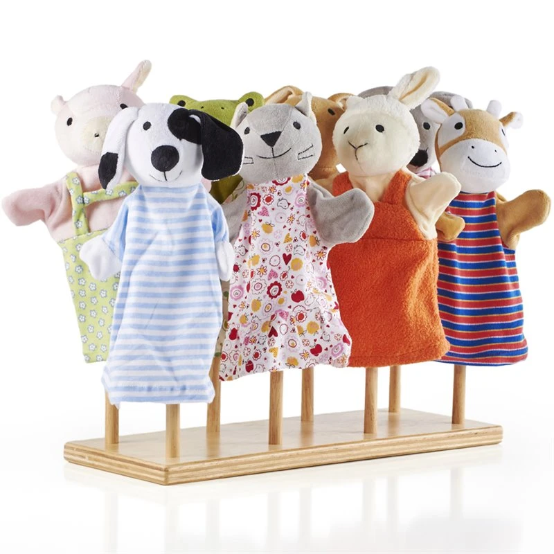 Guidecraft Dramatic Play Hardwood 8 Hand Puppets Stand In Natural 2 Guidecraft Dramatic Play Hardwood 8 Hand Puppets Stand In Natural - Image 2