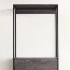Klair Living Monica Wood And Metal Walk-in Closet With 1-Drawer In Rustic Gray -Cymax Sales 2443565 1 L