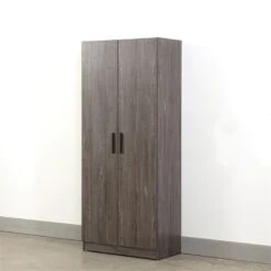 Klair Living Mia Farmhouse Wood Shoe Cabinet With Six Shelves In Rustic Gray -Cymax Sales 2443586 5 L