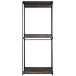 Klair Living Monica 47.2" Wood Walk-in Closet Organizer With Shelf - Rustic Gray
