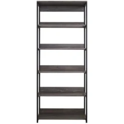 Klair Living Monica Wood And Metal Walk-in Closet With 5 Shelves In Rustic Gray