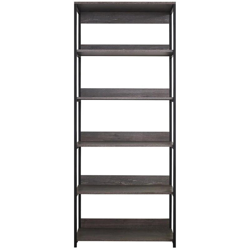 Klair Living Monica Wood And Metal Walk-in Closet With 5 Shelves In Rustic Gray 1 Klair Living Monica Wood And Metal Walk-in Closet With 5 Shelves In Rustic Gray