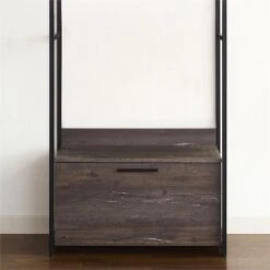 Klair Living Monica Wood And Metal Walk-in Closet With 1-Drawer In Rustic Gray -Cymax Sales 2443590 2 L