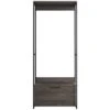 Klair Living Monica Wood And Metal Walk-in Closet With 1-Drawer In Rustic Gray