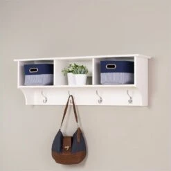 Home Square 2-Piece Set With Storage Bench & Shelf Wall Coat Rack For Entryway -Cymax Sales 2456833 2 L