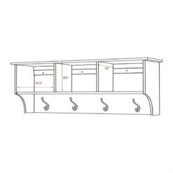 Home Square 2-Piece Set With Storage Bench & Shelf Wall Coat Rack For Entryway -Cymax Sales 2456833 8 L