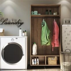 Systembuild Lory 36" Wide Mudroom Cabinet In White -Cymax Sales 2458241 1 L 1