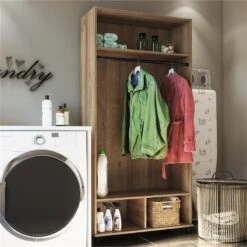 Systembuild Lory 36" Wide Mudroom Cabinet In White -Cymax Sales 2458241 2 L 1