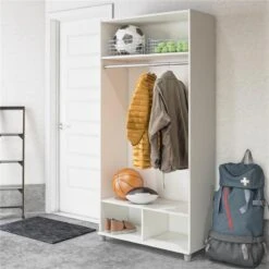 SystemBuild Lory 36" Wide Mudroom Cabinet In Dove Gray -Cymax Sales 2458243 4 L