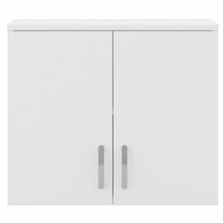 Universal Closet Wall Cabinet With Doors In White - Engineered Wood -Cymax Sales 2459367 3 L