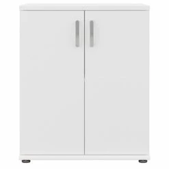 Universal Garage Storage Cabinet With Doors In White - Engineered Wood -Cymax Sales 2459408 3 L