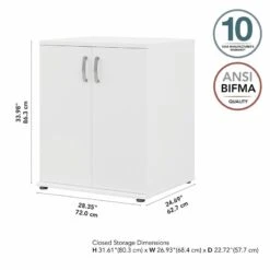Universal Garage Storage Cabinet With Doors In Storm Gray - Engineered Wood -Cymax Sales 2459408 9 L 1