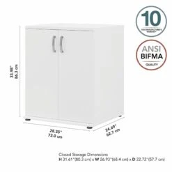 Universal Garage Storage Cabinet With Doors In White - Engineered Wood -Cymax Sales 2459408 9 L