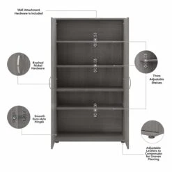 Universal Tall Garage Storage Cabinet In Platinum Gray - Engineered Wood -Cymax Sales 2459409 5 L