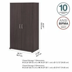 Universal Tall Garage Storage Cabinet In Platinum Gray - Engineered Wood -Cymax Sales 2459410 9 L