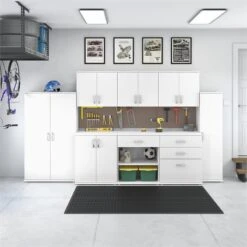Universal Garage Wall Cabinet With Doors In Platinum Gray - Engineered Wood -Cymax Sales 2459420 2 L