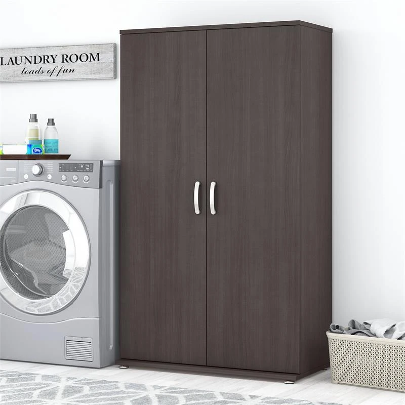 Universal Tall Linen Cabinet With Doors In White - Engineered Wood 13 Universal Tall Linen Cabinet With Doors In White - Engineered Wood - Image 13