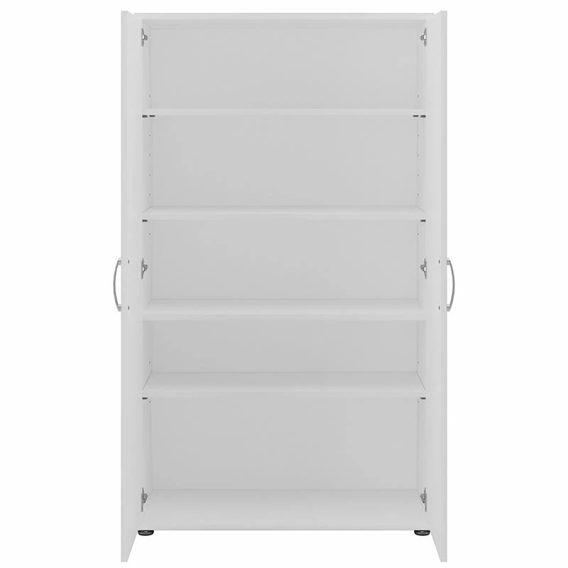 Universal Tall Linen Cabinet With Doors In White - Engineered Wood 8 Universal Tall Linen Cabinet With Doors In White - Engineered Wood - Image 8