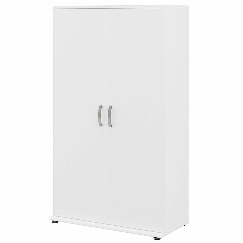 Universal Tall Linen Cabinet With Doors In White - Engineered Wood 2 Universal Tall Linen Cabinet With Doors In White - Engineered Wood - Image 2