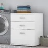 Universal Laundry Room Cabinet With Drawers In White - Engineered Wood