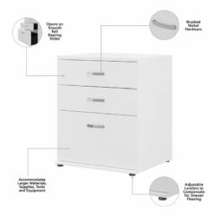 Universal Laundry Room Cabinet With Drawers In White - Engineered Wood -Cymax Sales 2459456 5 L 1