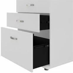 Universal Laundry Room Cabinet With Drawers In White - Engineered Wood -Cymax Sales 2459456 7 L 1