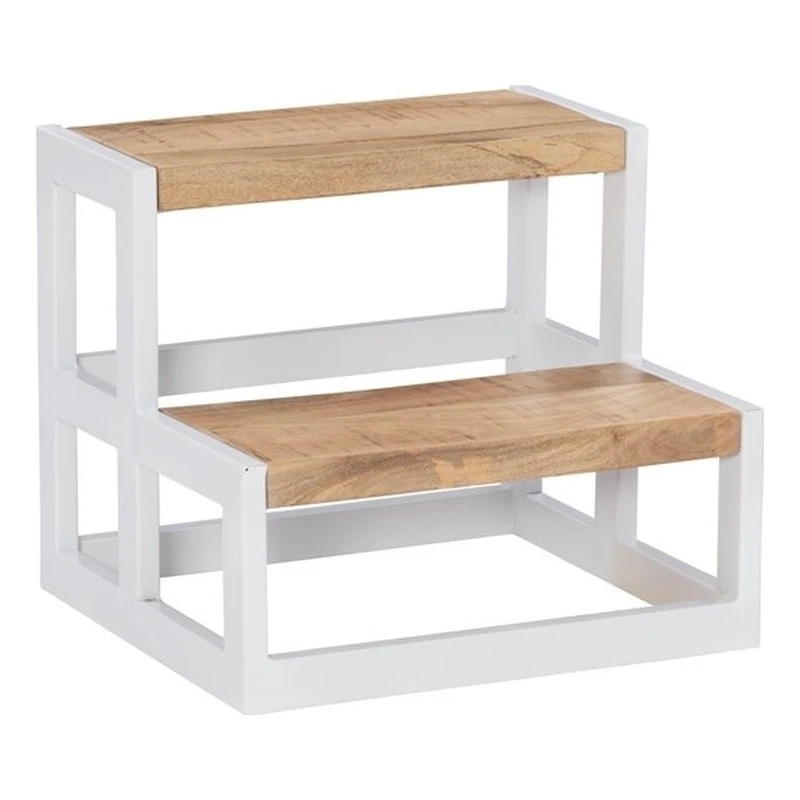 Pemberly Row Modern Metal Bed Steps With Iron Frame In White 1 Pemberly Row Modern Metal Bed Steps With Iron Frame In White