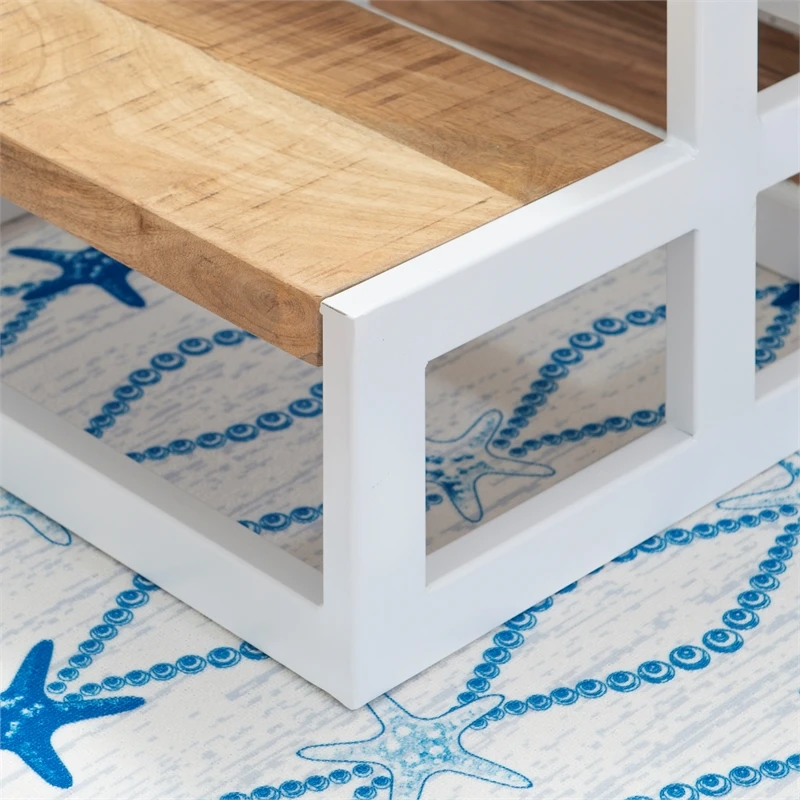 Pemberly Row Modern Metal Bed Steps With Iron Frame In White 3 Pemberly Row Modern Metal Bed Steps With Iron Frame In White - Image 3