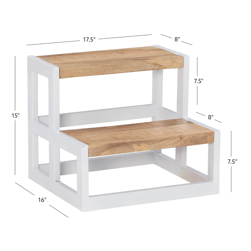 Pemberly Row Modern Metal Bed Steps With Iron Frame In White 4 Pemberly Row Modern Metal Bed Steps With Iron Frame In White - Image 4