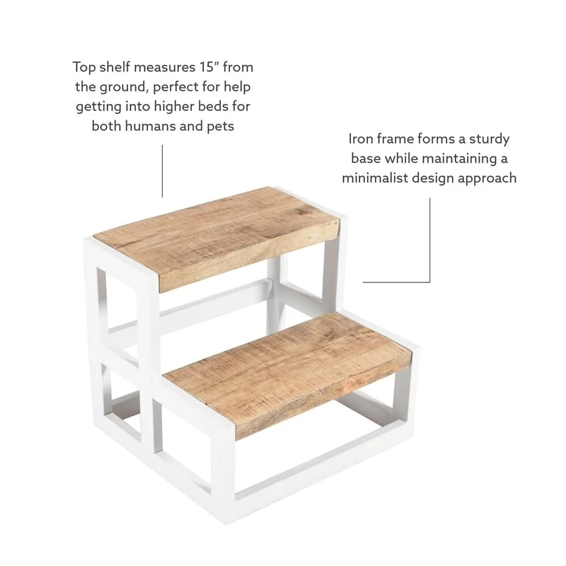 Pemberly Row Modern Metal Bed Steps With Iron Frame In White 13 Pemberly Row Modern Metal Bed Steps With Iron Frame In White - Image 13