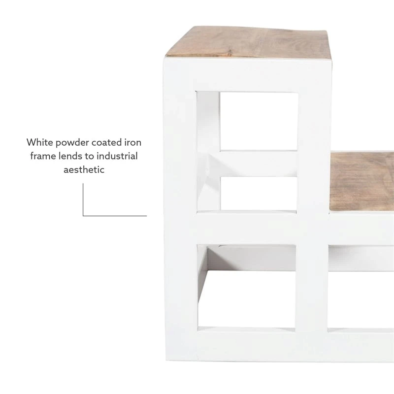 Pemberly Row Modern Metal Bed Steps With Iron Frame In White 14 Pemberly Row Modern Metal Bed Steps With Iron Frame In White - Image 14