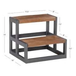 Pemberly Row Modern Metal Bed Steps With Iron Frame In Gunmetal Gray -Cymax Sales 2461158 10 L