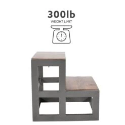 Pemberly Row Modern Metal Bed Steps With Iron Frame In Gunmetal Gray -Cymax Sales 2461158 14 L