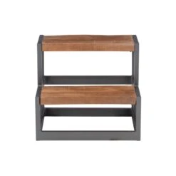 Pemberly Row Modern Metal Bed Steps With Iron Frame In Gunmetal Gray -Cymax Sales 2461158 2 L