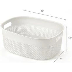 HANAMYA Storage Basket Organizer With Handle 13 Liter In Beige (Set Of 4) -Cymax Sales 2461544 2 L