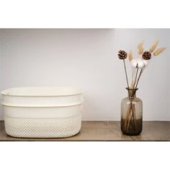 HANAMYA Storage Basket Organizer With Handle 13 Liter In Beige (Set Of 4) -Cymax Sales 2461544 6 L