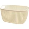 HANAMYA Storage Basket Organizer With Handle 20 Liter In Beige (Set Of 4)