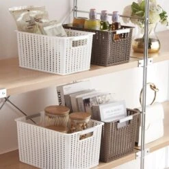 HANAMYA Storage Basket Organizer With Handle 7 Liter In White (Set Of 6) -Cymax Sales 2461546 2 L