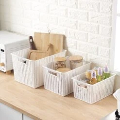 HANAMYA Storage Basket Organizer With Handle 7 Liter In White (Set Of 6) -Cymax Sales 2461546 5 L