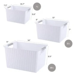 HANAMYA Storage Basket Organizer With Handle 7 Liter In White (Set Of 6) -Cymax Sales 2461546 6 L