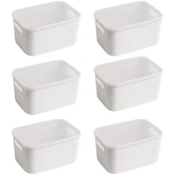 HANAMYA Lidded Storage Organizing Container 4 Liter In Mint (Set Of 6) -Cymax Sales 2461576 L