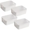 HANAMYA Lidded Storage Organizing Container 9 Liter In Off-White (Set Of 4)