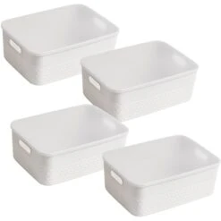 HANAMYA Lidded Storage Organizing Container 9 Liter In Mint (Set Of 4)