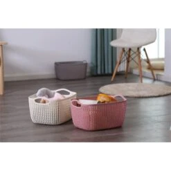 HANAMYA Storage Basket Organizer With Handle 9 Liter In Gray (Set Of 6) -Cymax Sales 2461580 2 L 1